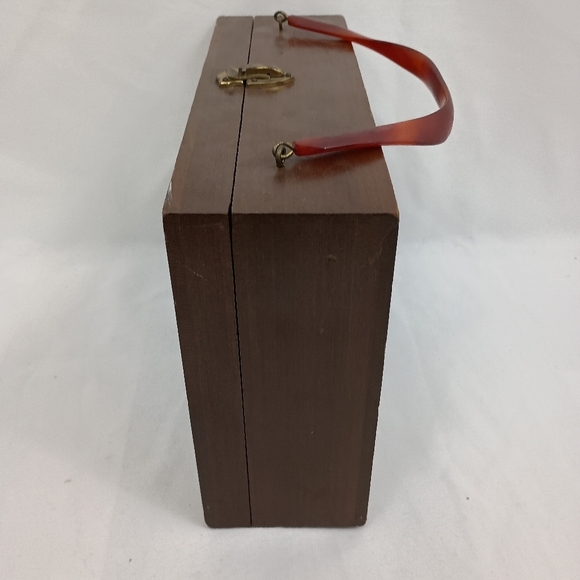 OOAK Vintage 70s Wooden Rooster and Butterfly Purse Enid Collins Style Hippie - Picture 3 of 11